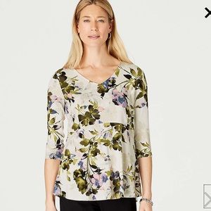J. Jill  NWT  v-neck peplum top  S